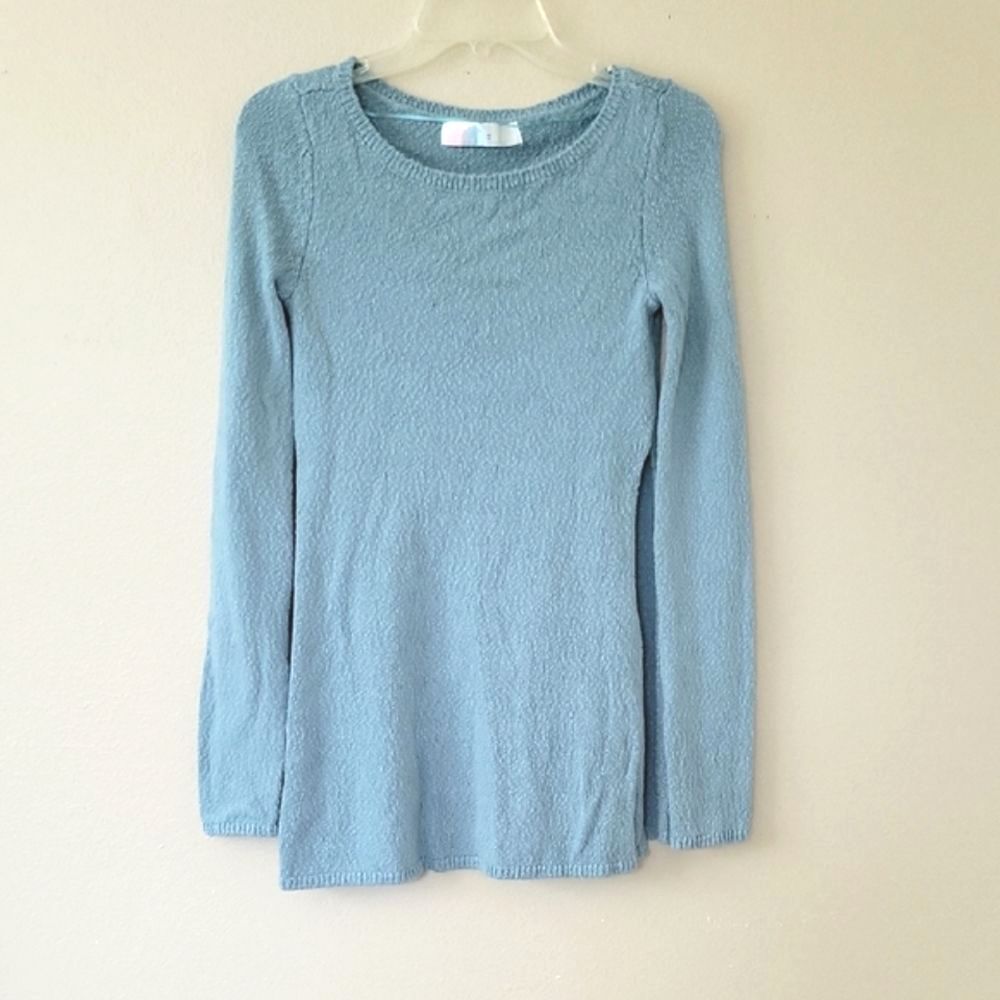 FP Beach Blue Green Split Side Long Sleeve Tunic Top - Size XS
